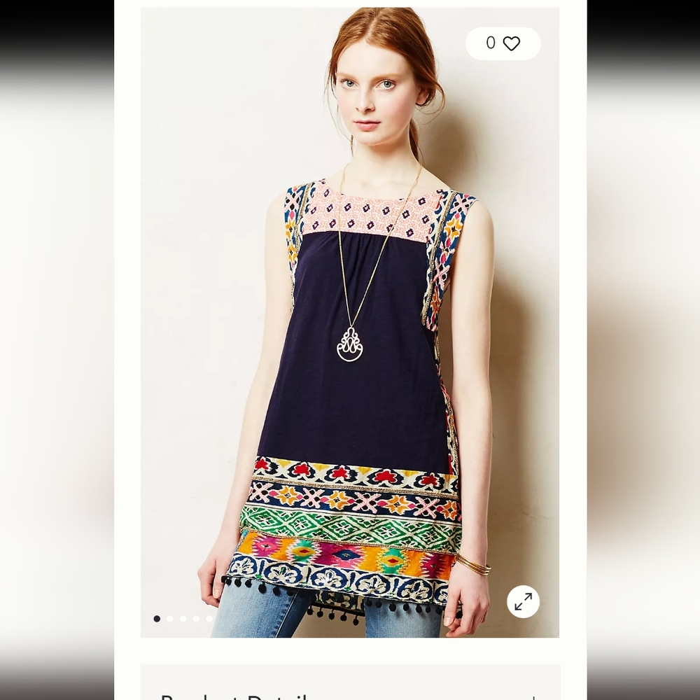 AKEMI + KIN anthropology Tinamou Stiched Tunic - Small